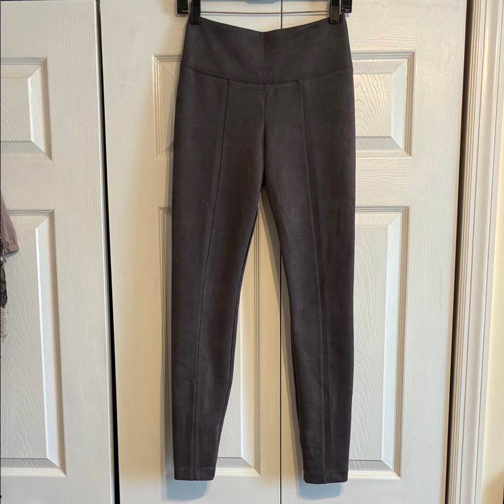 White House Black Market Gray Faux Suede Runway Leggings